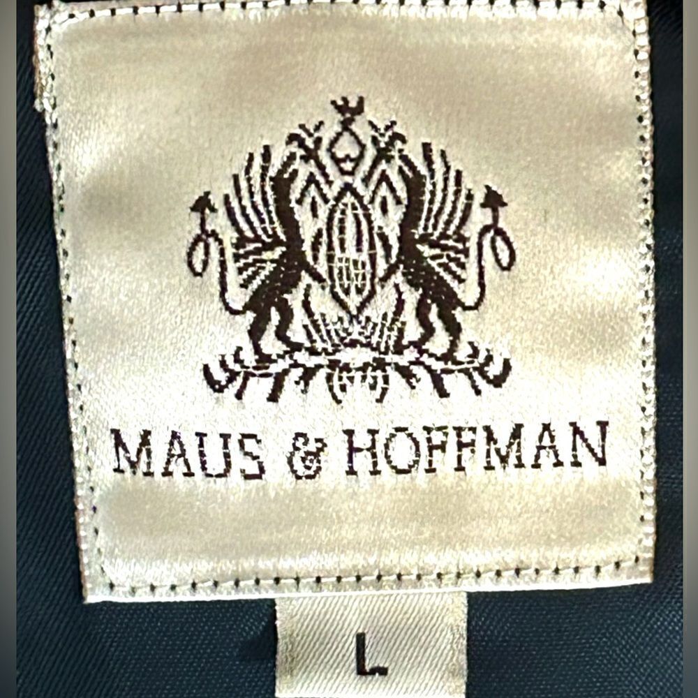 Maus & Hoffman Men’s Varsity Bomber Jacket In Navy and Brown Size L - Picture 10 of 12
